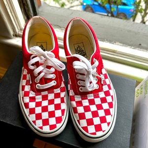 Red checkered Vans